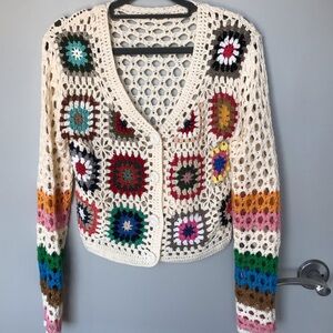 Crocheted cotton sweater